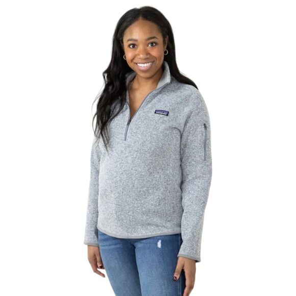 Patagonia Quarter Zip Pullover Better Sweater Fleece Women's sz S in White Birch - Picture 4 of 14